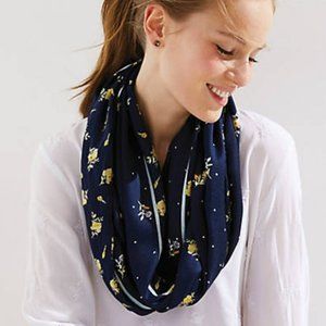 Loft Navy Floral Infinity Scarf